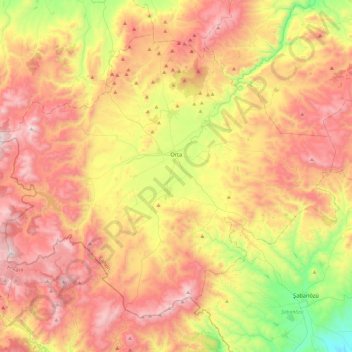 Orta topographic map, elevation, terrain
