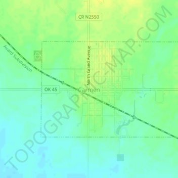 Carmen topographic map, elevation, terrain
