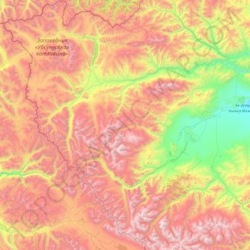 Бай-Тайгинский кожуун topographic map, elevation, terrain