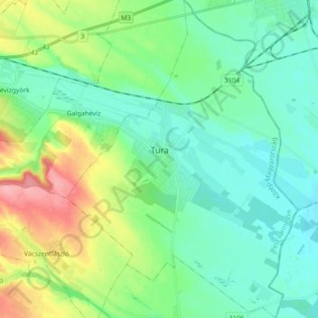 Tura topographic map, elevation, terrain