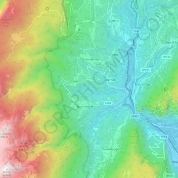 Campodenno topographic map, elevation, terrain