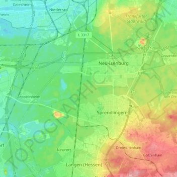 Neu-Isenburg topographic map, elevation, terrain