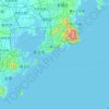 崂山区 topographic map, elevation, terrain
