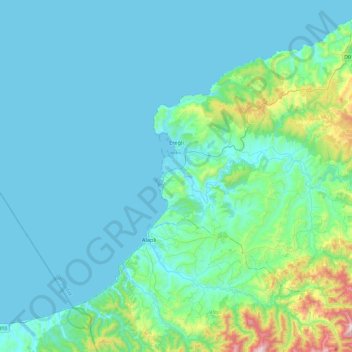 Ereğli topographic map, elevation, terrain