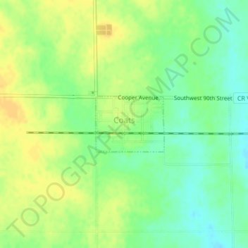 Coats topographic map, elevation, terrain