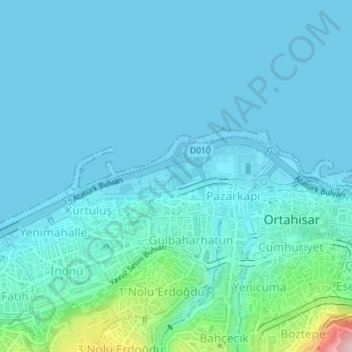 Hızırbey Mahallesi topographic map, elevation, terrain