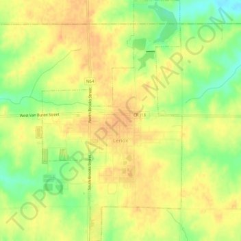 Lenox topographic map, elevation, terrain