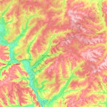 Кизнерский район topographic map, elevation, terrain