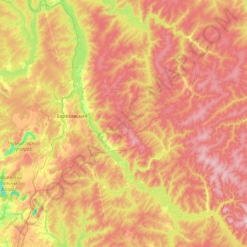 Барзас topographic map, elevation, terrain