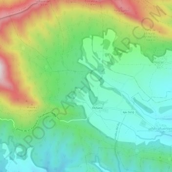 Otiñano topographic map, elevation, terrain