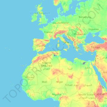 Nederland topographic map, elevation, terrain