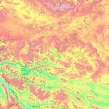 Rutog County topographic map, elevation, terrain