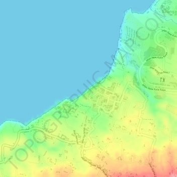 Bingin Beach topographic map, elevation, terrain