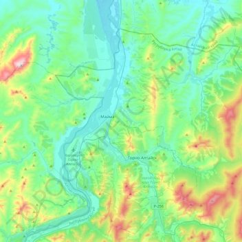 Майминское сельское поселение topographic map, elevation, terrain