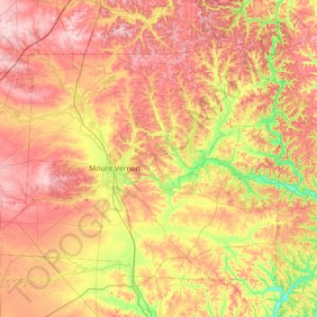 Knox County topographic map, elevation, terrain