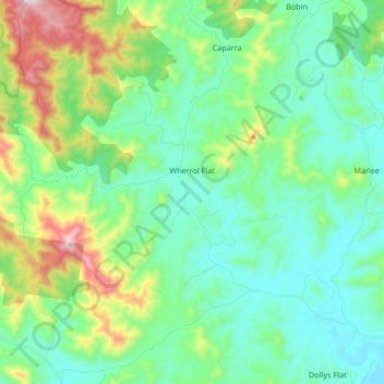 Wherrol Flat topographic map, elevation, terrain