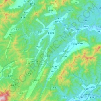 南盛镇 topographic map, elevation, terrain