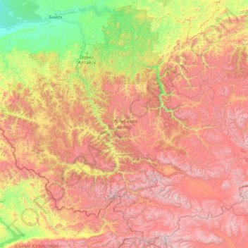 Республика Алтай topographic map, elevation, terrain