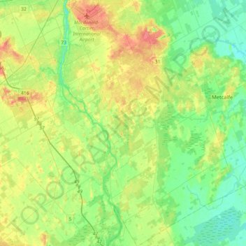 Osgoode topographic map, elevation, terrain