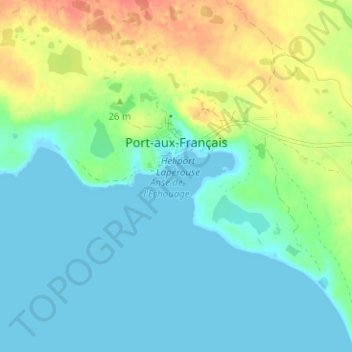 Port-aux-Français topographic map, elevation, terrain