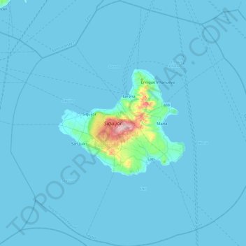 Siquijor topographic map, elevation, terrain