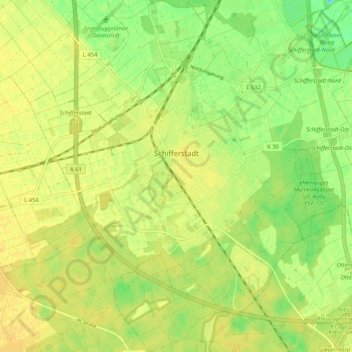 Schifferstadt topographic map, elevation, terrain