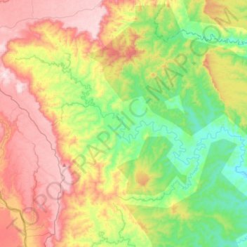 Canelos topographic map, elevation, terrain