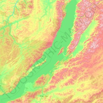 Baikalsee topographic map, elevation, terrain