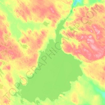 Tulemalu Lake topographic map, elevation, terrain