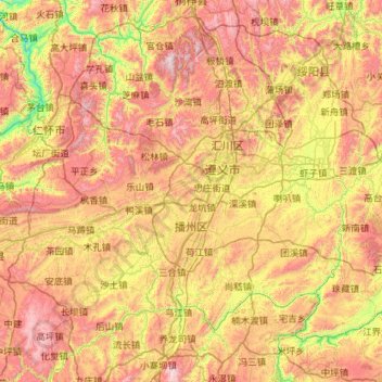 Bozhou topographic map, elevation, terrain