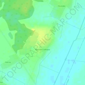 Красная Слободка topographic map, elevation, terrain