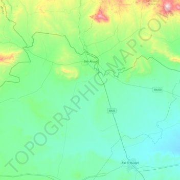 Sidi Aïssa topographic map, elevation, terrain