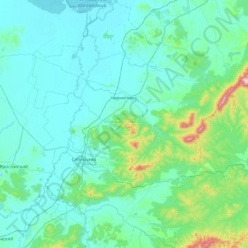 Черниговский район topographic map, elevation, terrain