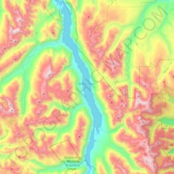 Buttle Lake topographic map, elevation, terrain