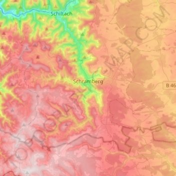 Schramberg topographic map, elevation, terrain