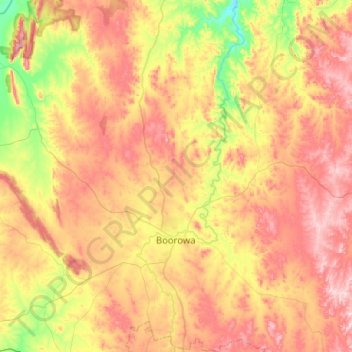 Boorowa topographic map, elevation, terrain
