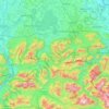 Chiemgauer Alpen topographic map, elevation, terrain