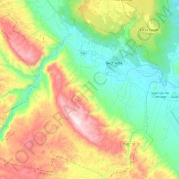 Suchiapa topographic map, elevation, terrain