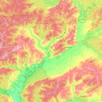 Ветлужский район topographic map, elevation, terrain