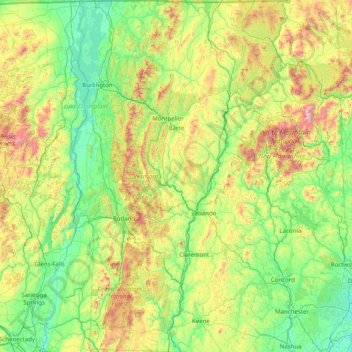 Vermont topographic map, elevation, terrain