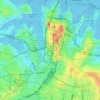 Sydney CBD topographic map, elevation, terrain