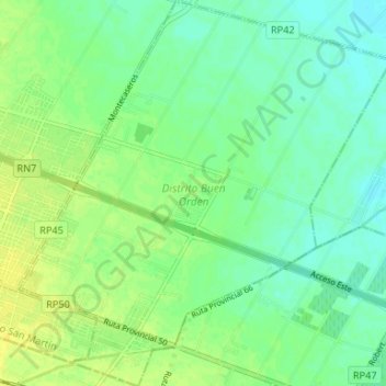 Distrito Buen Orden topographic map, elevation, terrain