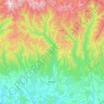 Novaci topographic map, elevation, terrain