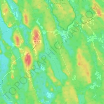 Quinan topographic map, elevation, terrain