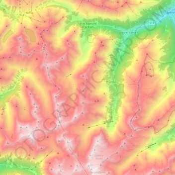 Sankt Sigmund im Sellrain topographic map, elevation, terrain