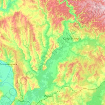 Уфа topographic map, elevation, terrain