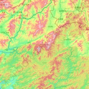 Luang Namtha topographic map, elevation, terrain