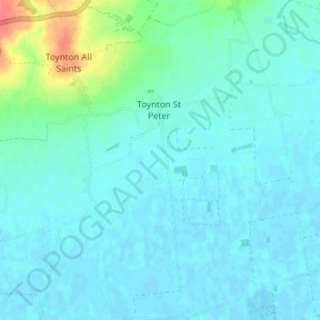 Toynton St Peter topographic map, elevation, terrain