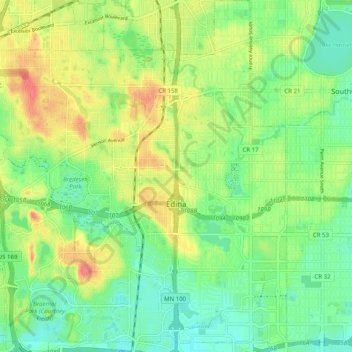 Edina topographic map, elevation, terrain