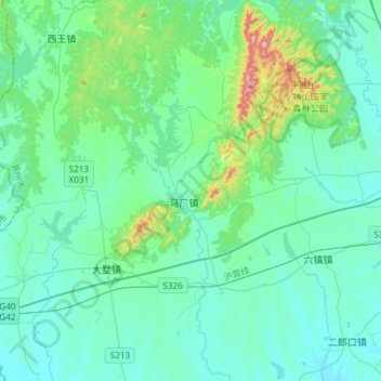 马厂镇 topographic map, elevation, terrain
